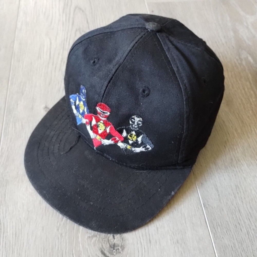 Vintage Power Rangers Hat Baseball Cap Snapback Black 1994 Youth Mighty Morphin